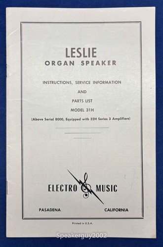 Original leslie speaker 31h - leslie,