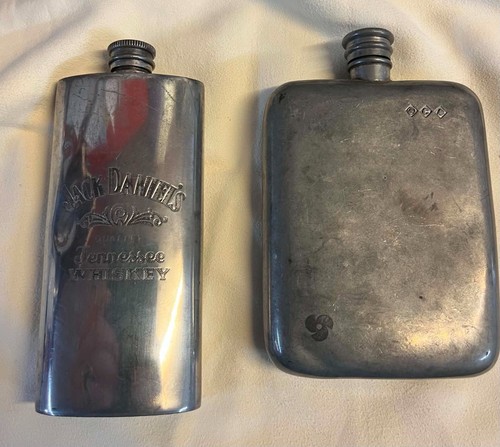 Vintage english pewter hip - english,