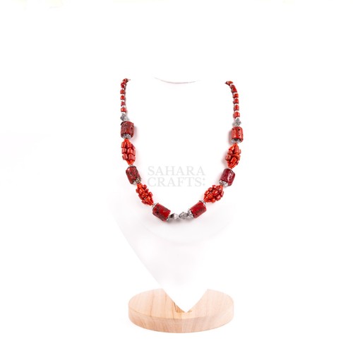 Coral bead necklace natural - bead, necklace,