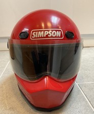 Vintage 1988  Simpson Racing Helmet Red M 57cm 7 1/8  Great Original Condition