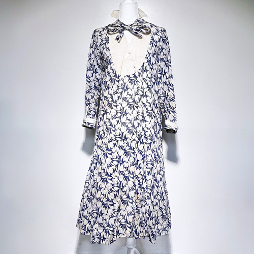 Antique 1920s navy white - 1920s,