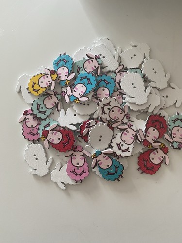 Sheep wooden buttons 2 - x,