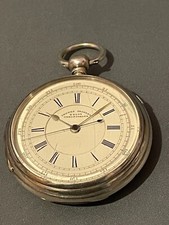 Silver Fusee Chronograph Pocket Watch London 1881 Signed E. Wise, Manchester.