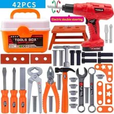 42pcs Kids Tool Set Toy Childrens Toolbox Set Drill Screws Construction Toys