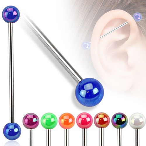 Industrial barbell piercing - industrial,