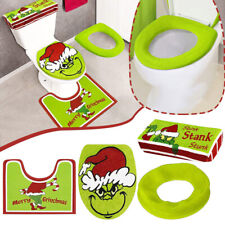 Christmas Decorations Xmas Bathroom Sets Grinchs Decor Toilet Seat Cover Sets