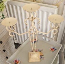 Tall Cream & gold 3 arm