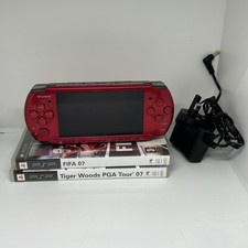 WORKING original SONY PSP 3003 RED HANDHELD VIDEO GAME CONSOLE inc CHARGER
