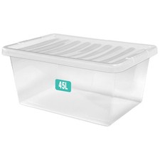 Clear Plastic Storage Box Boxes With Lids UK BRITISH MADE Home Office Stackable