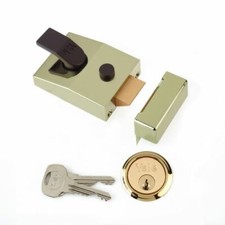 Yale 60mm Deadlocking Nightlatch Polished Brass - B-89-BLX-PB-60