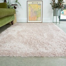 Non Shed Blush Pink Shaggy Rug