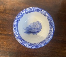 OLD COPELAND SPODE ITALIAN BLUE ROLLED RIM SOAP DISH OR RAMEKIN