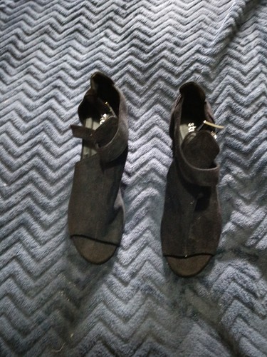 Woman black suede - black, 5