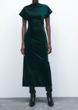 New ZARA Draped Velvet Dress