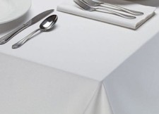 NEW WHITE POLYESTER TABLECLOTH