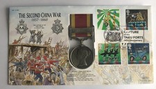 BENHAM REPLICA Second China War Medal  / Stamp Cover Capture of Taku Forts 1860