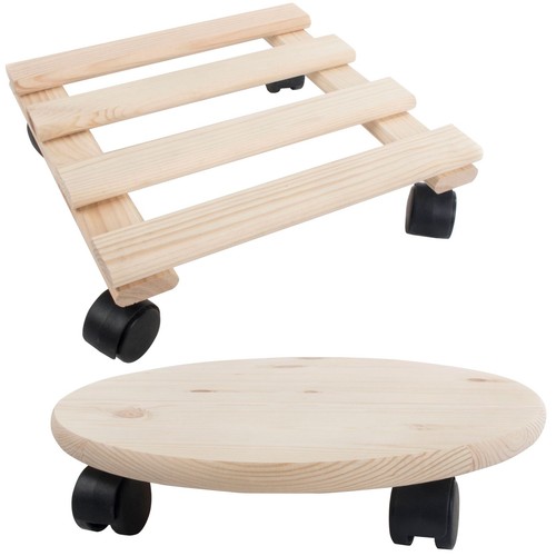 Wooden pot mover round - pot,