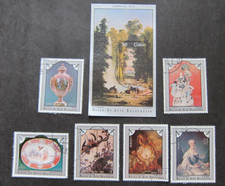 1Cuba, Paintings 1975 set, 6v plus SS, CTO