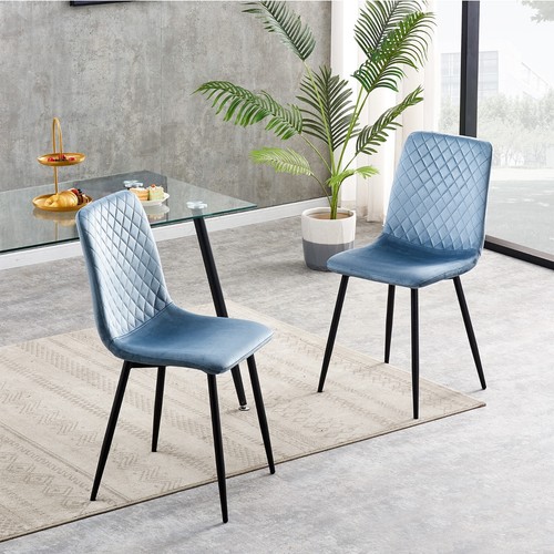 Set velvet dining chairs - velvet,