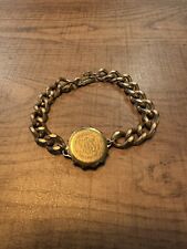 Vintage SOS Talisman Bracelet Medic Alert Gold Tone Curb Link Bracelet