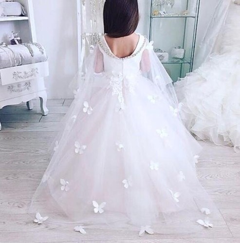Flower girl ivory cape - ivory,