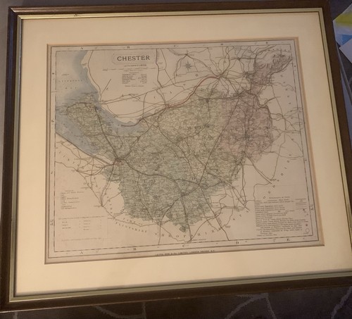 Antique c1884 letts map - antique,