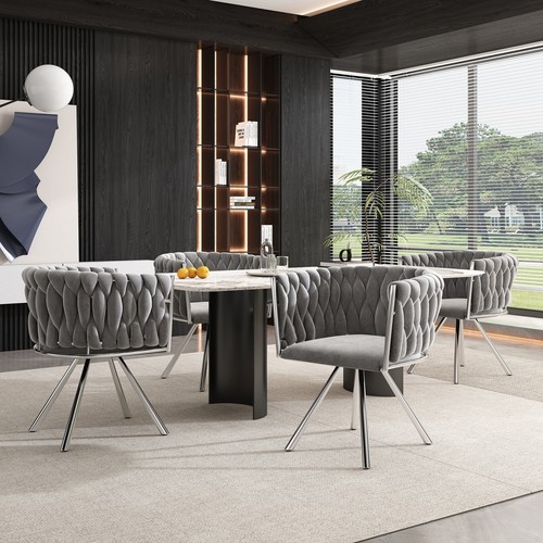 Swivel dining chairs set 4 - swivel,