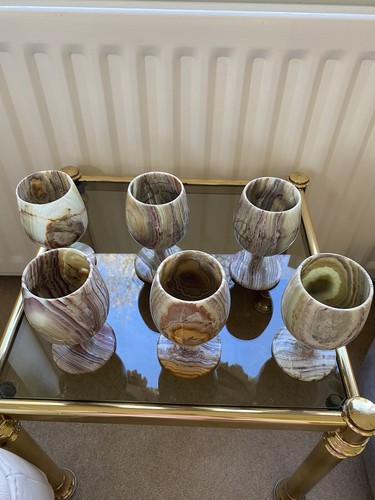 Goblets six onyx alabaster - goblets,