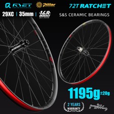 SuperLight 29in Carbon Mountain Bike Wheels Tubeless Clincher 72T Ratchet Hubs