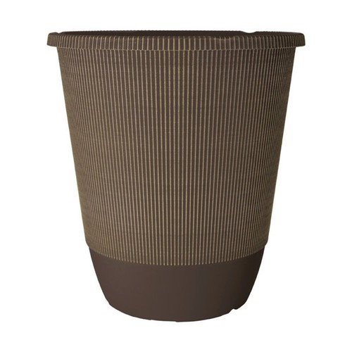 Round maple plastic plant pot - plastic,