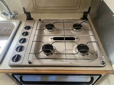 Spinflo Hob & Grill - LPG Gas  - 4 Burner  - Caravan Motorhome with glass lid 