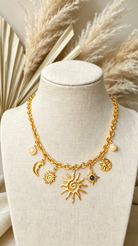 18k gold plated sun - gold,