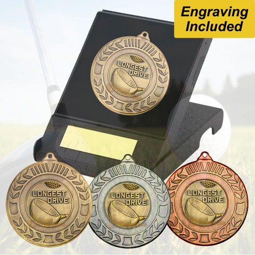 Longest drive golf medal - longest,