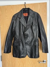 Vintage KETT Black Blazer Leather Jacket Punk Rock Indie Biker Motorcycle Size L