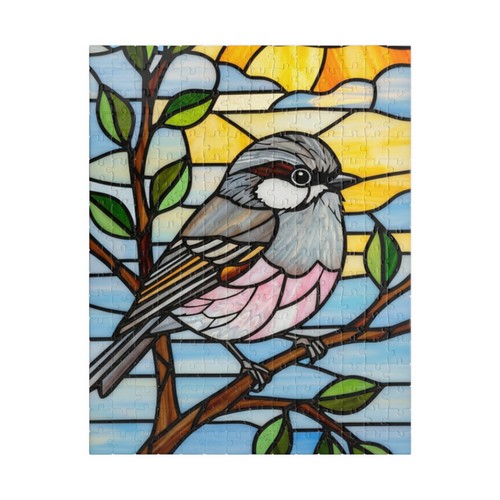 Bird puzzle stained - stained, look
