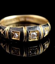 Antique 18K Yellow Gold, Black