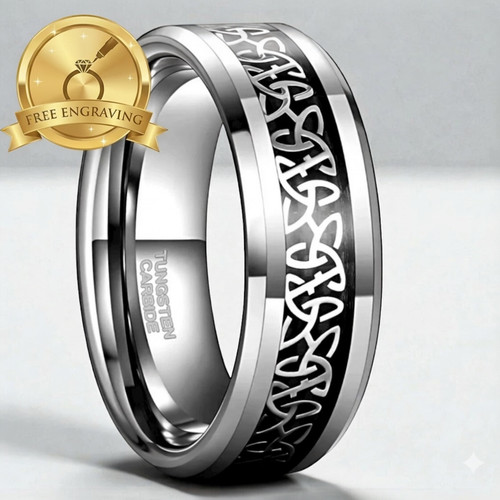 Tungsten carbide ring silver - tungsten,