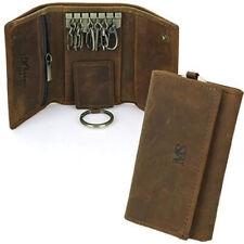 Vintage Leather Men's Car Key Wallet，Key Case，Keychain Wallet，Brown