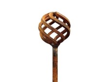 Stake Rusty Metal Sphere Raw