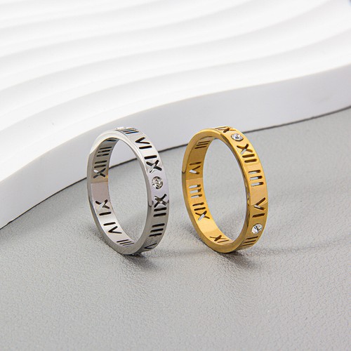 Hollow roman numerals rings - roman,