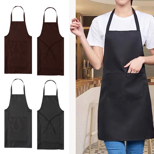 Plain apron with front pocket - apron,