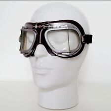 VINTAGE STADIUM MOTORCYCLE GOGGLES, REPLICA RAF FLYING MOTORING DRIVING KIT