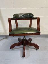 Chesterfield Vintage Olive Green Captain's Chair Norwegian by Ring Mekanikk