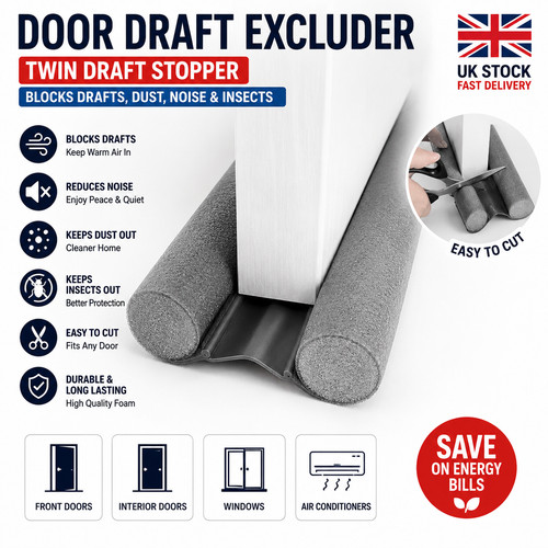 Door draft excluder strip - draft,