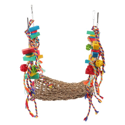 Khaki wooden bird swing - khaki,