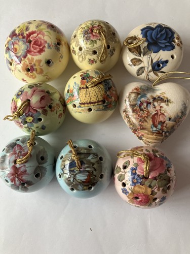 Old ceramic pomanders - 9,