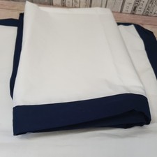 Calvin Klein Home Pillowcase Pair Cotton  50x75cm Cream W/ Dark Blue Border