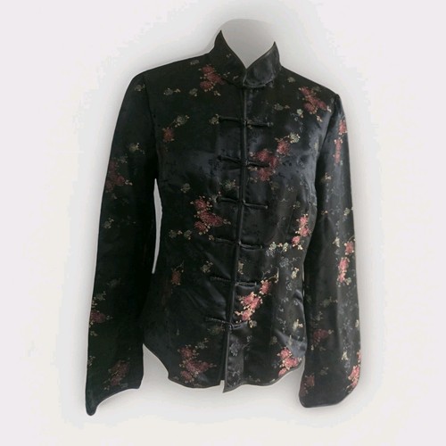 Black floral satin chinese - h&m,