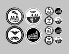 Stranger Things 12 Circle Stickers - High Quality Photo Vinyl - easy peel