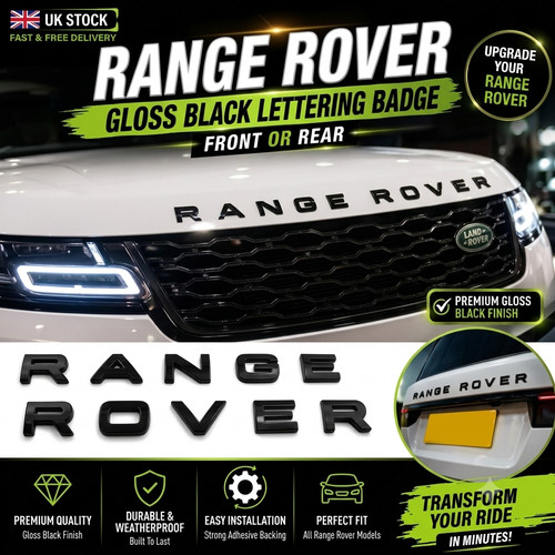 Gloss black badge letters fit - letters,